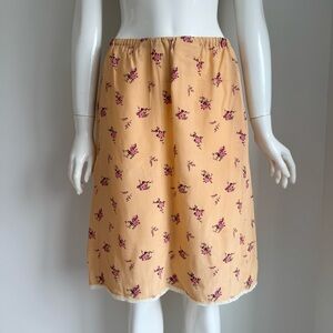 Miu Miu silk floral skirt with lace trim